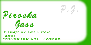 piroska gass business card